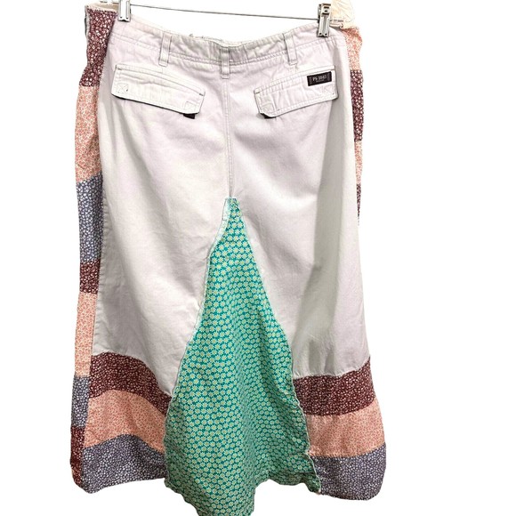 PS-3983 Periscope Women Patchwork Skirt 13 A Line Flare 70's Hippie Boho UpCycle - Picture 3 of 14